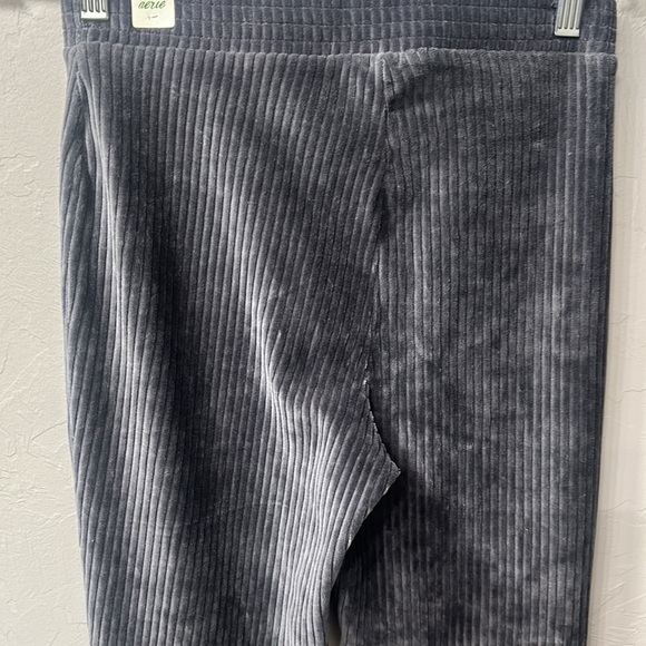 Aerie gray ribbed flare pants size small long. NWT. - Picture 6 of 13